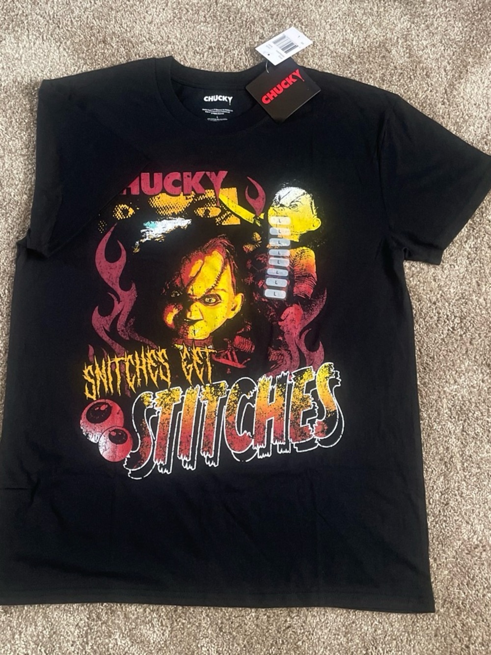 Stitches Graphic Short Sleeve Tee - Black